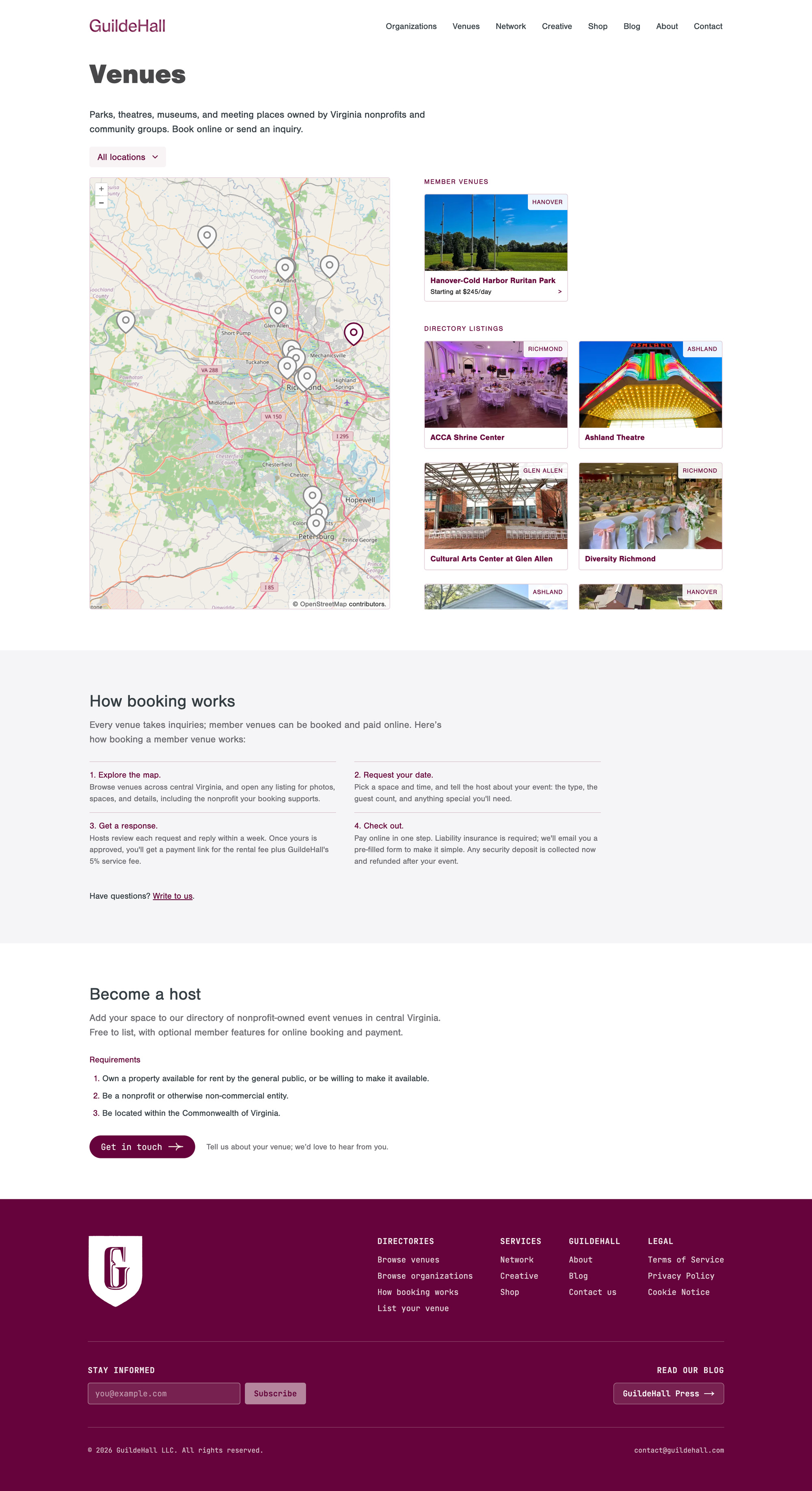 GuildeHall venue directory